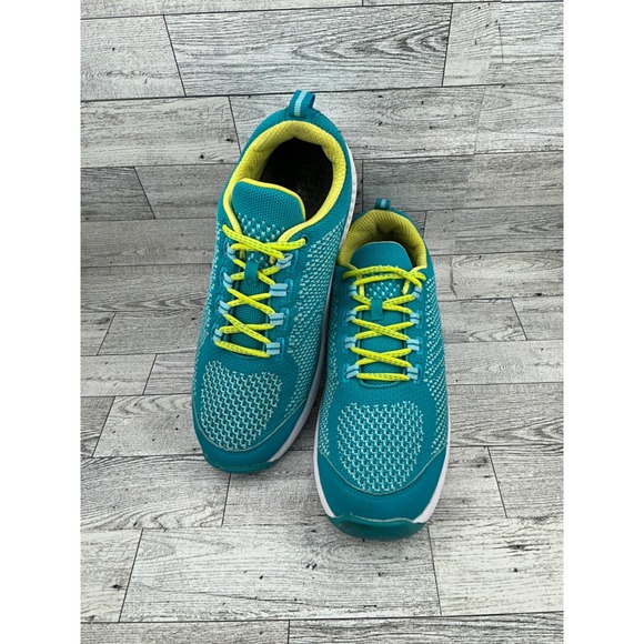 Orthofeet 986 Women's Athletic Shoes Teal Yellow Lace Up Comfort Size 9B